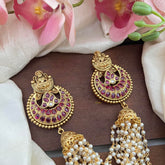 Premium Lakshmi Jada Billai with Pearl Maatil-Bun Billai-Red-G13096